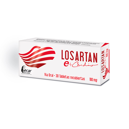 LOSARTAN 100 MG ECAR CAJA X 30 TABS Farmavida Droguería Online