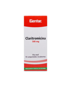 CLARITROMICINA 500 MG GENFAR CAJA X 10 TABS