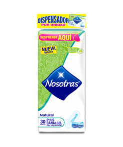 TOALLAS NOSOTRAS NATURAL PLUS C/GEL PQTE X 30 UNDS