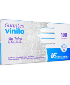 GUANTES VINILO EXAMEN T-S CAJA X 100 UND