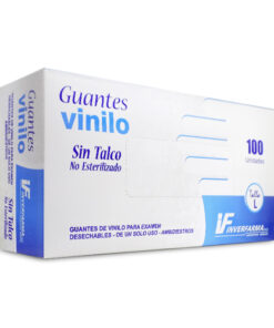 GUANTES VINILO EXAMEN T-L CAJA X 100 UND