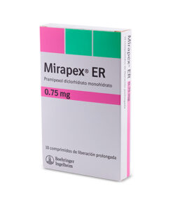 MIRAPEX ER 0.75 MG ** CAJA X 10 COMP
