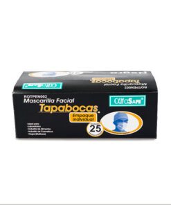 TAPABOCAS ALFASAFE NEGRO CAJA X 25 UNDS