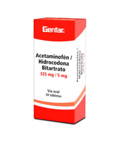 ACETAMINOFEN+HIDROC 325/5MG GENFAR CAJA X 30 TABS