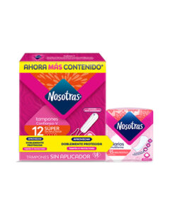 TAMPONES NOSOTRAS SUP.S/A X12UNDS +15 PROTECTORES