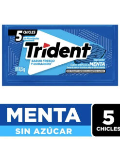 CHICLES TRIDENT MENTA X 5 UNDS