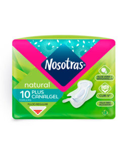 TOALLAS NOSOTRAS NATURAL PLUS C/GEL PQTE X 10 UNDS