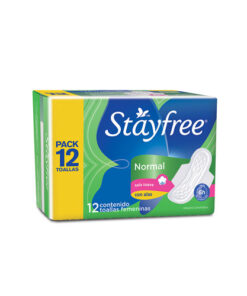 TOALLAS STAYFREE NORMAL ALAS PQTE X 12 UNDS