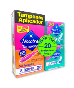 TAMPONES NOSOTRAS SUP.APLIC X 8 + 20 PROTEC