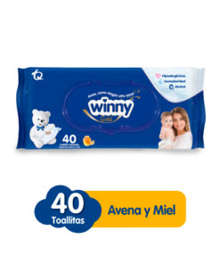 TOALLITAS WINNY AVENA/MIEL X 40 UNDS