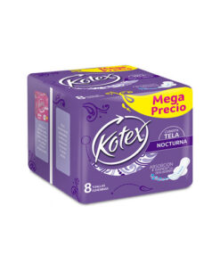 TOALLAS KOTEX NOCTURNA TELA MEGAPRECIO PACK 2 X 8 UNDS