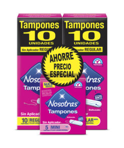 TAMPONES NOSOTRAS REG.S/A 2X10 + 5 TAMPON MINI