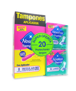 TAMPONES NOSOTRAS REG.APLIC. X 8 + 20 PROTEC