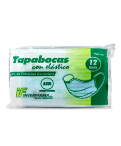 TAPABOCAS INVERFARMA AZUL BOLSA X 12 UNDS