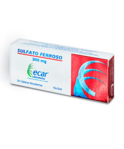 SULFATO FERROSO 300 MG ECAR CAJA X  20 TABS