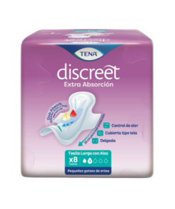 TOALLAS TENA DISCREET EXTRA ABSORCION X 8 UNDS
