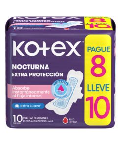 TOALLAS KOTEX NOCT.EXTRA LARGAS ALAS PG8 LLV10