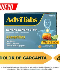 ADVITABS GARGANTA MIEL LIMON CAJA X 6 TABS