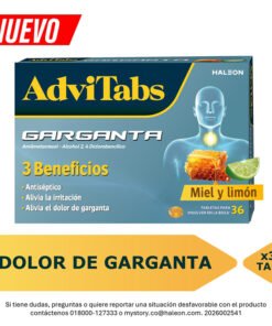 ADVITABS GARGANTA MIEL LIMON CAJA X 36 TABS