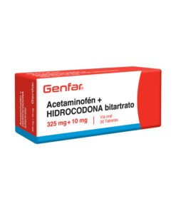 ACETAMINOFEN+HIDROC 325/10MG GENFAR CAJA X 30 TABS